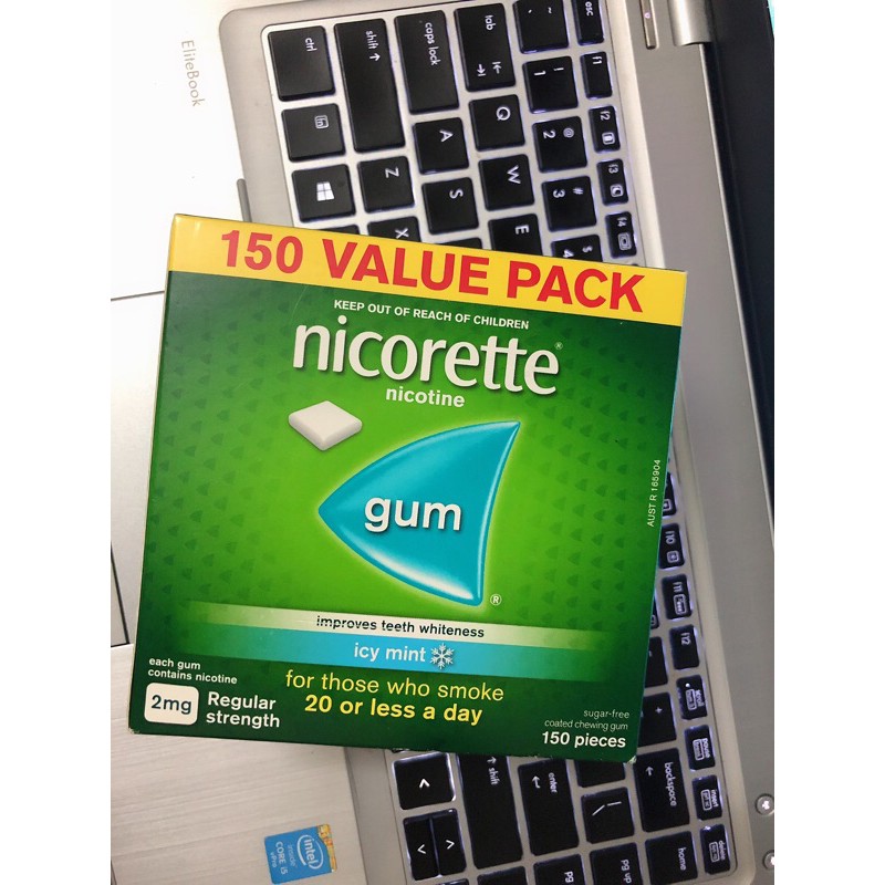 Kẹo cao su cai thuốc lá Nicorette Gum 150 viên