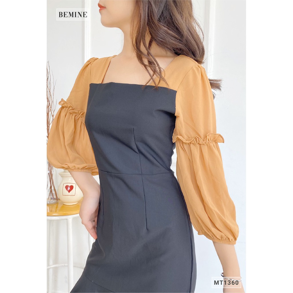 Đầm đuôi cá tay phối voan BEMINE MT1360DEN | BigBuy360 - bigbuy360.vn