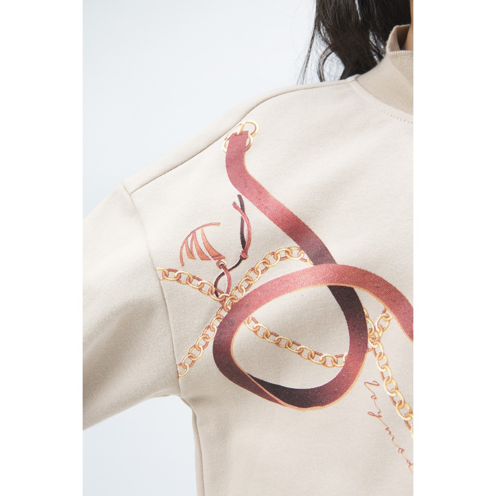 Áo thun dài tay cổ khóa kéo bé gái IVY moda MS 58G0670