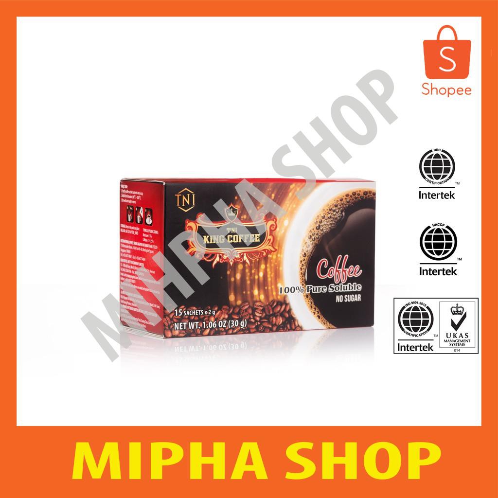 Cà Phê Hòa Tan 100% Đen Thuần Khiết KING COFFEE - Hộp 15 gói x 2g - Không Đường - Từ hạt cà phê Arabica & Robusta