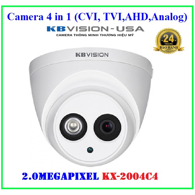 Camera 4 in 1 (CVI, TVI,AHD,Analog) KBVISION 2.0MP KX-2004C4