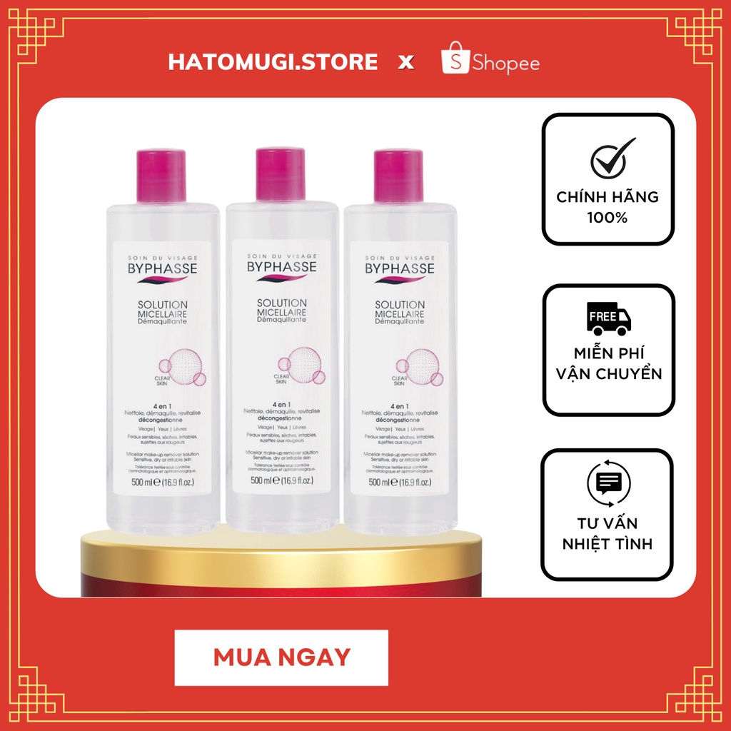 Nước tẩy trang [Sạch 100%-Hàng Auth] Nước tẩy trang sạch sâu BYPHASSE 500ml