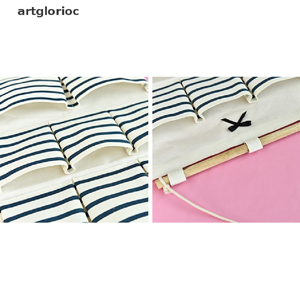 Túi Vải Lanh Cotton 6 / 8 Ngăn Đựng Đồ Treo Tường Sắp Xếp Gọn Gàng Cho Nhà Tắm