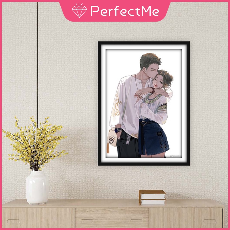 Bộ tranh đính đá 5D tự làm hình cặp đôi thorn 30x40cm