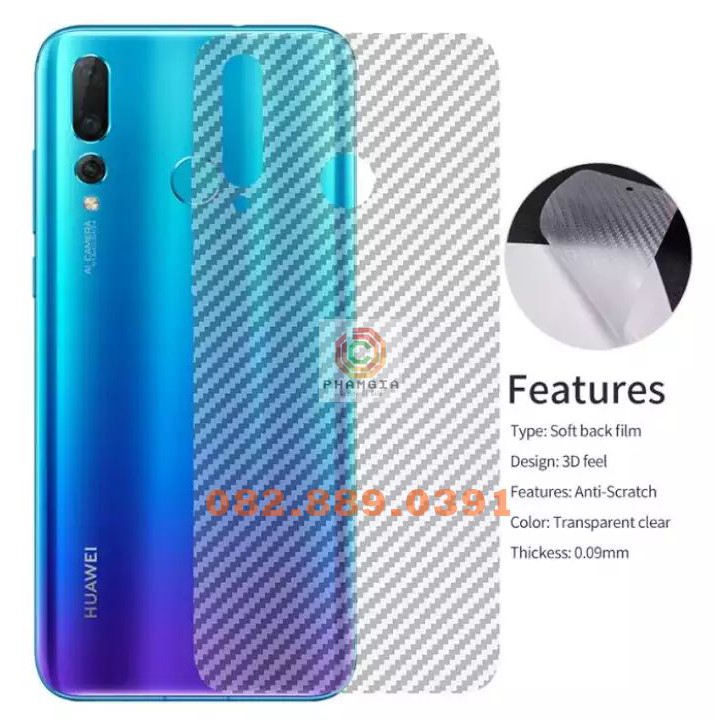 Miếng dán mặt lưng skin carbon Huawei Y9 2019/ Y9 Prime 2019/ Y9s