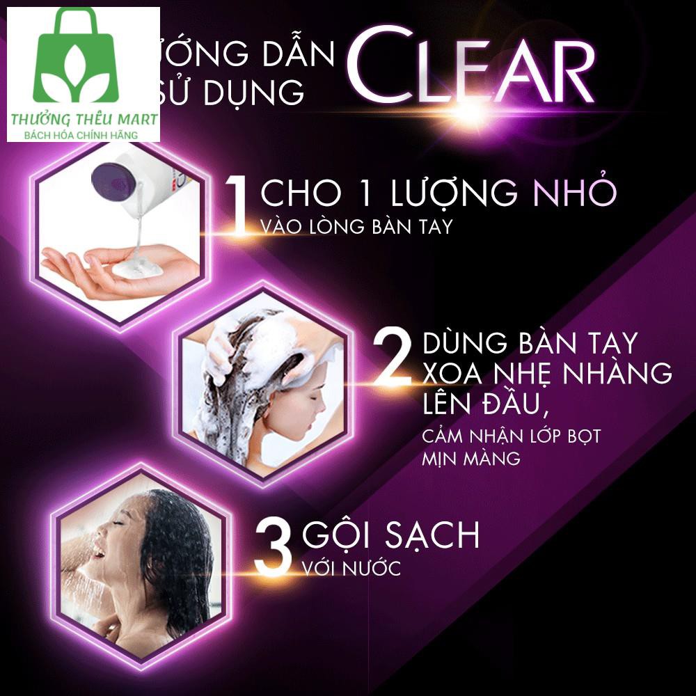 Dầu gội trị gàu Clear mát lạnh bạc hà 630g