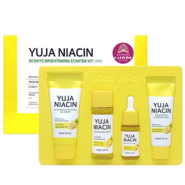 [Chính Hãng] Bộ Kit 4 Sản Phẩm Dưỡng Trắng, Mờ Thâm Some By Mi Yuja Niacin Minisize