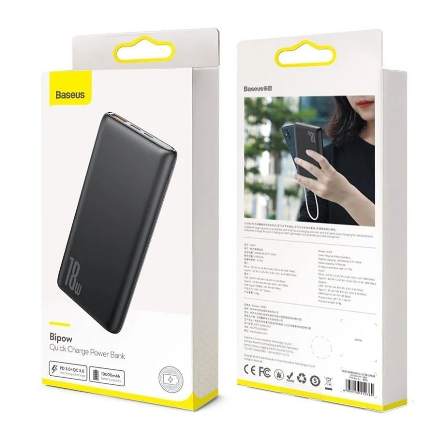 Pin dự phòng sạc nhanh Baseus Bipow 10000mAh PD/QC 18W (Powerdelivery / Quick Charge Power Bank ) LV709