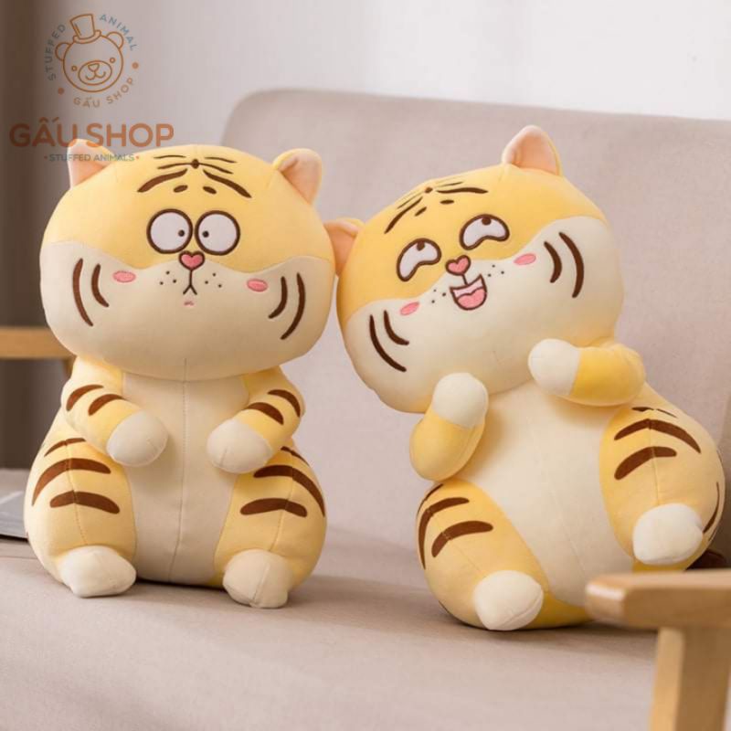 Gấu bông ❤️ Hổ mặt ngáo ❤️ hàng nhập cao cấp đường may mũi chỉ cực sắc nét như hình với 2 khuôn mặt cảm xúc xinh xắn