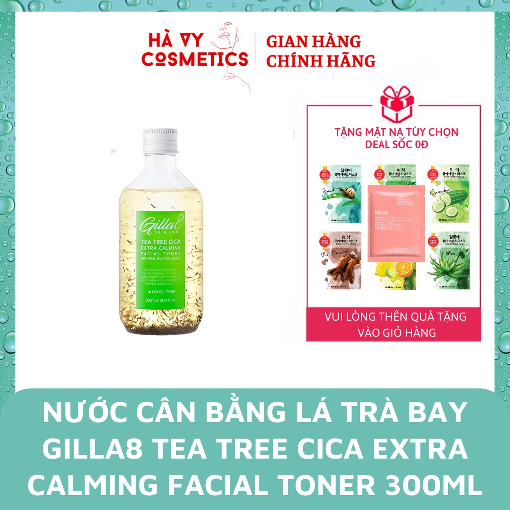 [Mã 11FMCGSALE1 giảm 10% đơn 250K] Nước cân bằng lá tràm trà bay GILLA8 Tea Tree Cica Extra Calming Facial Toner 300ml
