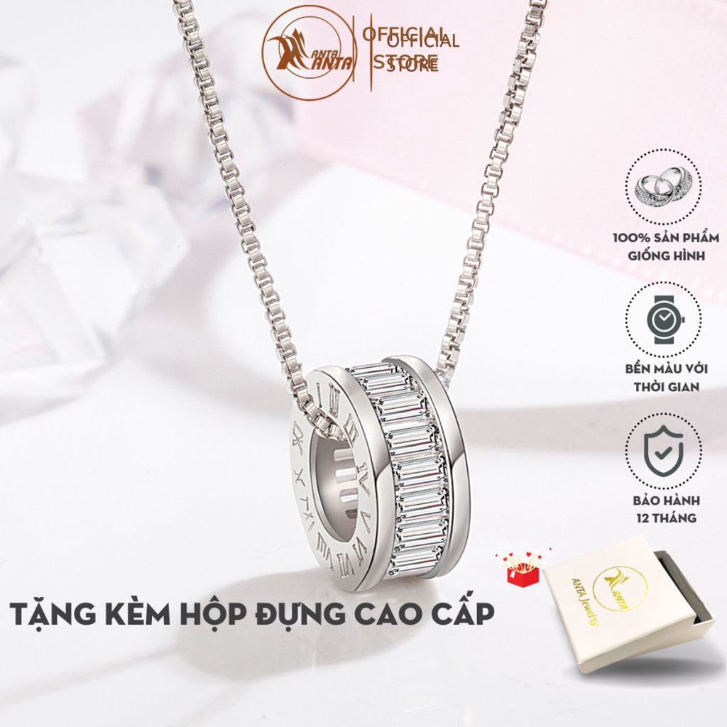 Dây chuyền bạc kiểu dáng mặt tròn đính đá lấp lánh Trang Sức 𝐀𝐍𝐓𝐀 𝐉𝐞𝐰𝐞𝐥𝐫𝐲 - ATJ7071 mẫu mới 2021