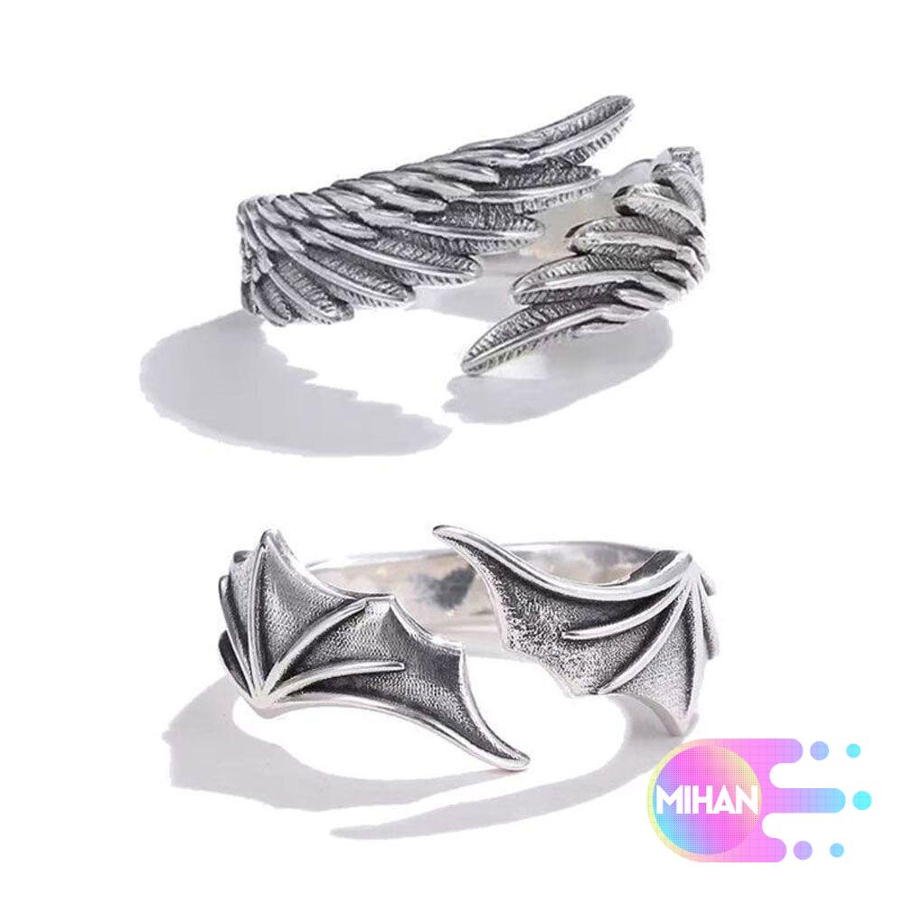 Nhẫn hở hình đôi cánh thiên thần có thể điều chỉnh MIHAN1 phong cách Hip Hop cho nữ