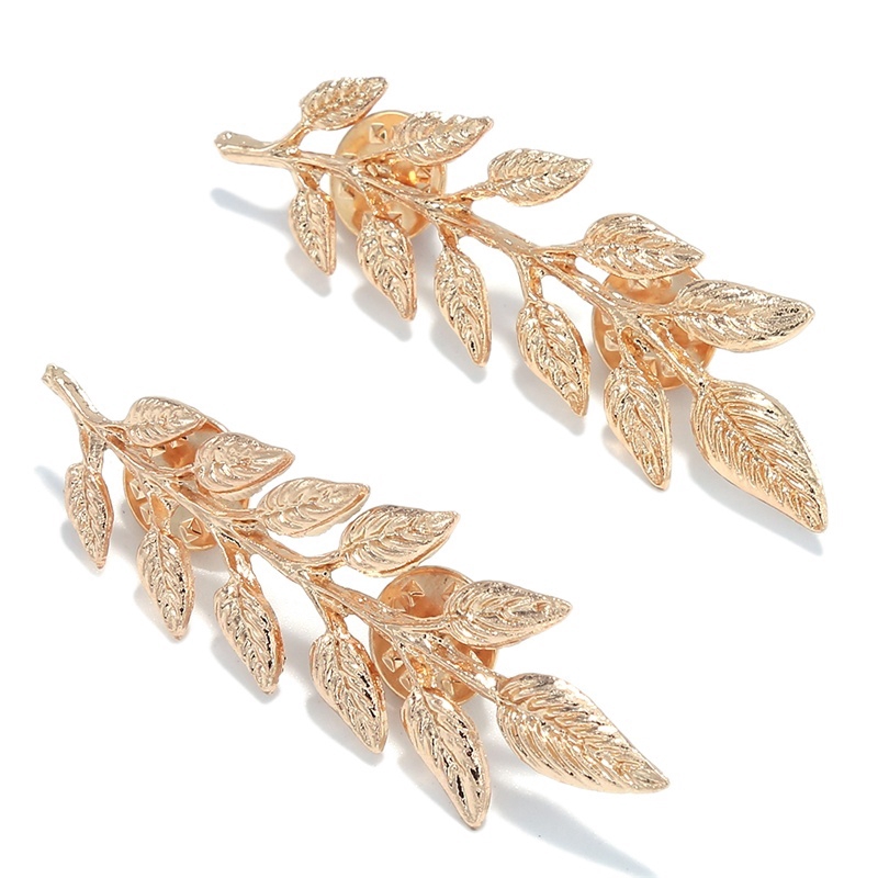 Cặp Trâm Cài Áo Hình Chiếc Lá Thời Trang Dành Cho Nam Và Nữ