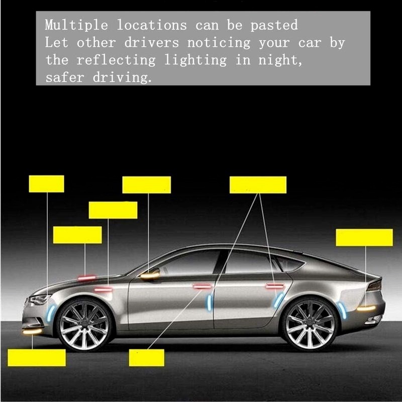 Set 2 Miếng Dán Phản Quang Cảnh Báo An Toàn Cho Gương Chiếu Hậu Xe Hơi