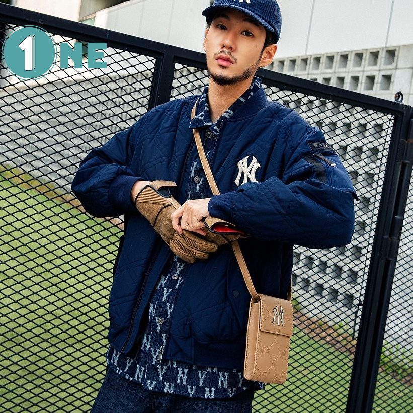 ( Chuẩn Hãng ) Túi Da Mini MLB NY Monogram Diamond Embo Cell Phone Cross Bag Full Tag Mac