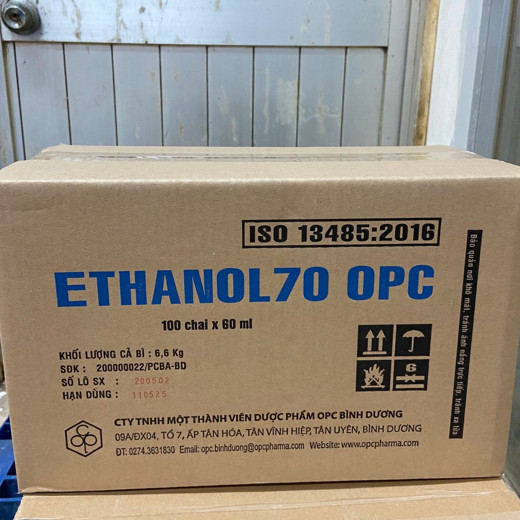THÙNG 100 CHAI 60ML CỒN 70° OPC XỊT PHUN SƯƠNG, RỬA TAY KHÔ DIỆT KHUẨN (CỒN ETHANOL 70%  - CÔNG TY DƯỢC OPC)