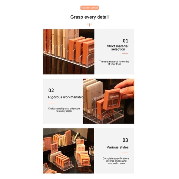 [Hàng mới về] Khay đựng bảng phấn mắt/ son môi/ phấn trang điểm để bàn nhỏ gọn tiện dụng