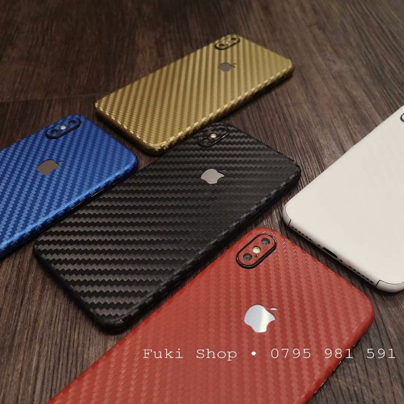 [IPHONE]Tấm Dán Skin FULL Sợi Carbon <MÀU> iPhone 5 6 7 8 6plus 7plus 8plus X XS XR XSMAX 11 PRO MAX