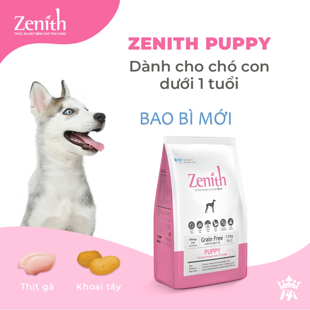 Thức Ăn Hạt Mềm Chó Con Zenith Puppy bịch 300g - 1,2kg