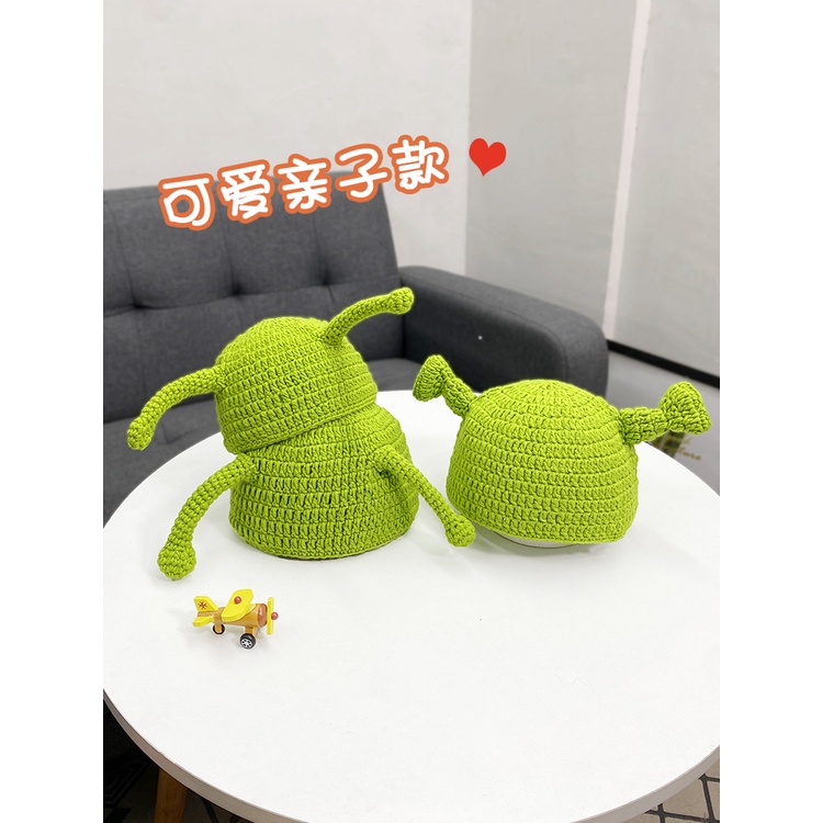 Mũ Len Dệt Kim Hình Quái Vật Dễ Thương Xinh Xắn Dành Cho Mẹ Và Bé