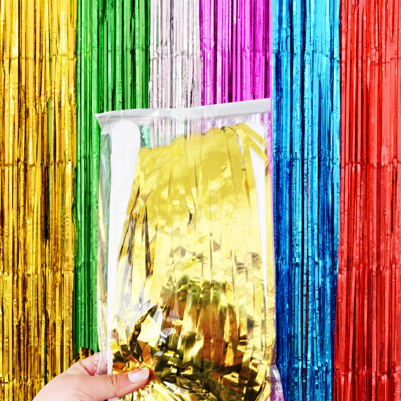 Rèm Tua Rua Trang Trí: Màu vàng/bạc/hồng/xanh/đỏ