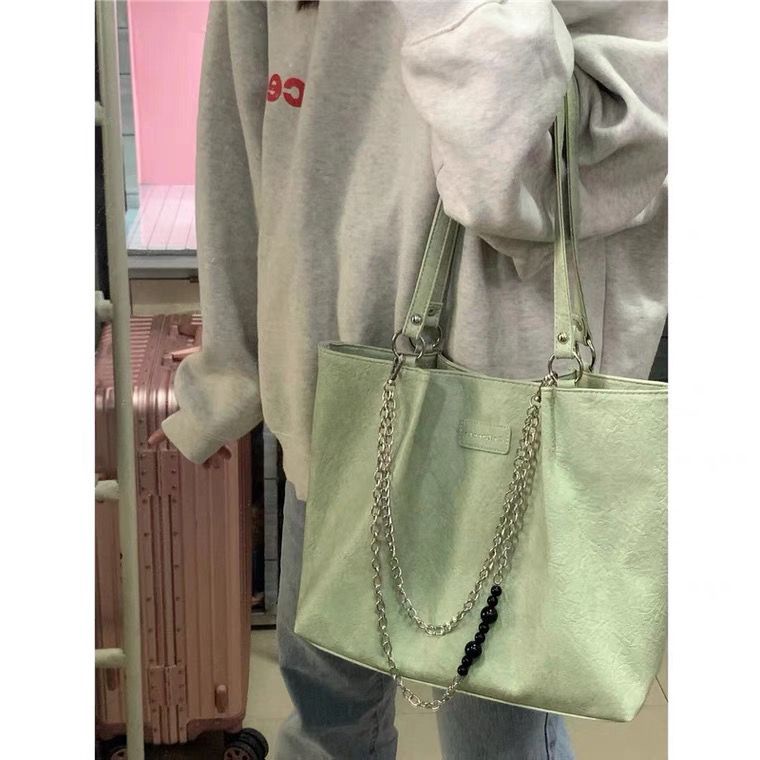 [Hàng Có Sẵn] Túi Tote Đeo Vai Sức Chứa Lớn Thiết Kế Kết Cấu Niche Dành Cho Nữ