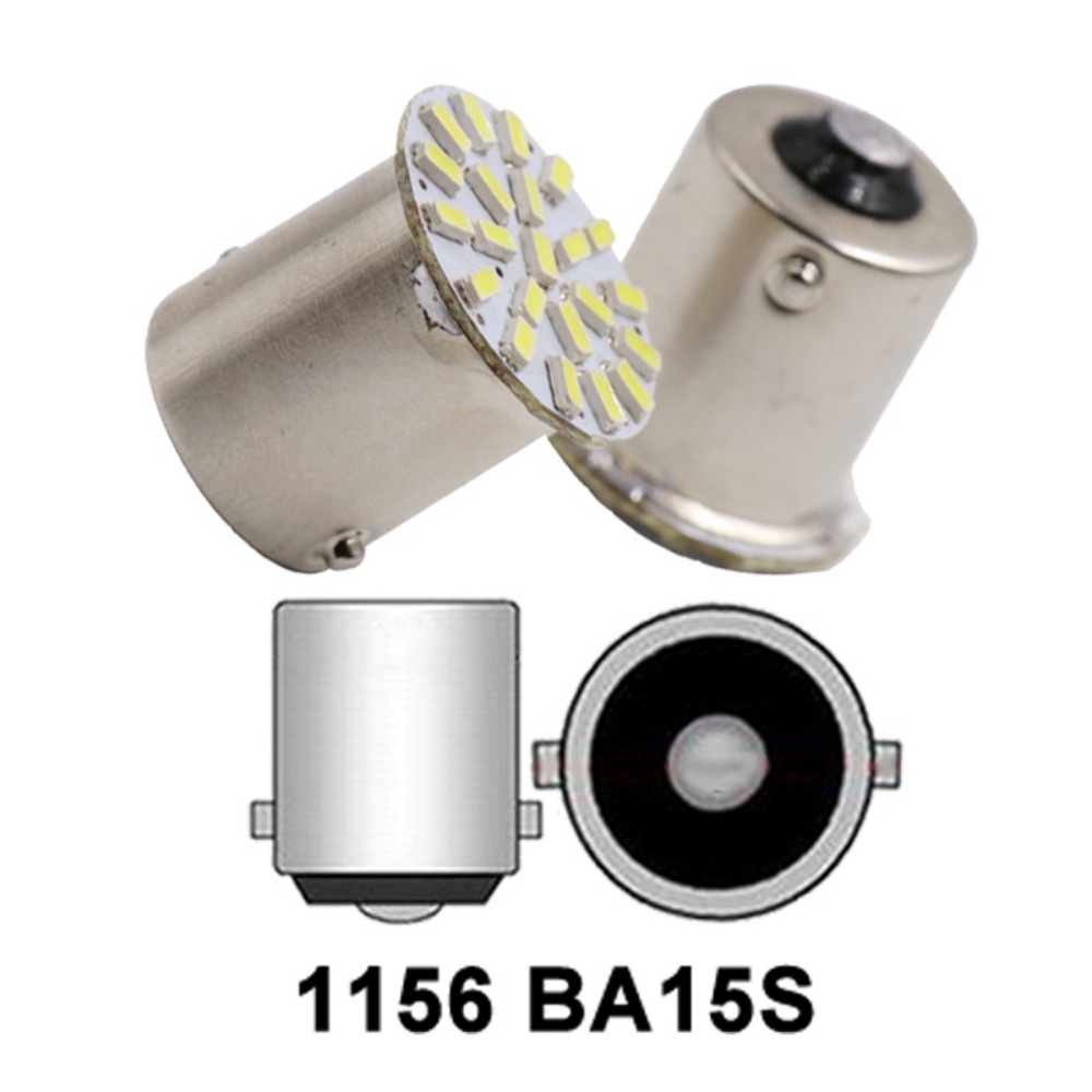 Set 5 Bóng Đèn Phanh Xe Hơi P21 / 5W PY21W 1156 Ba15s 1157 BAY15D 12V 22 SMD 7000K