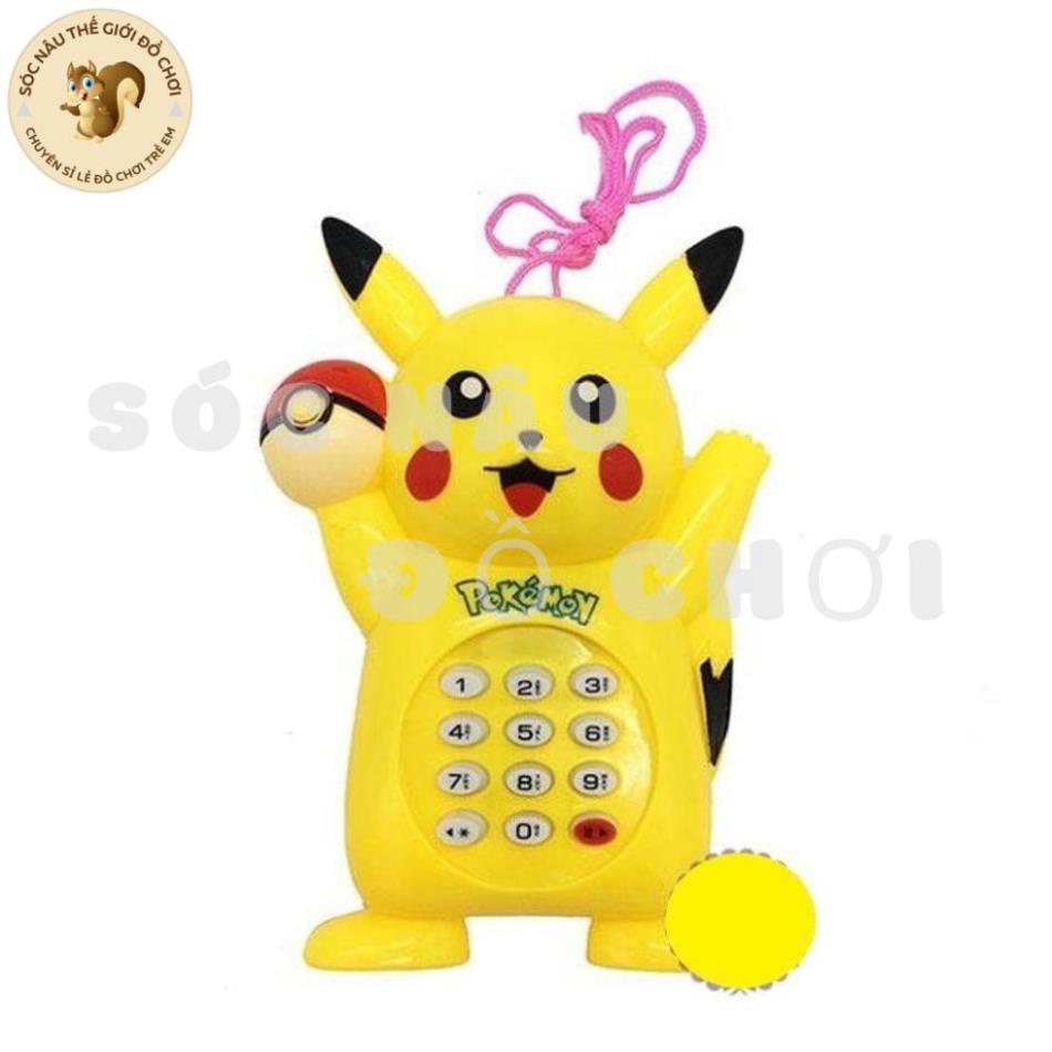 Đồ chơi điện thoại pikachu lợn heo đáng yêu chạy pin phát nhạc cho bé Sóc nâu G36