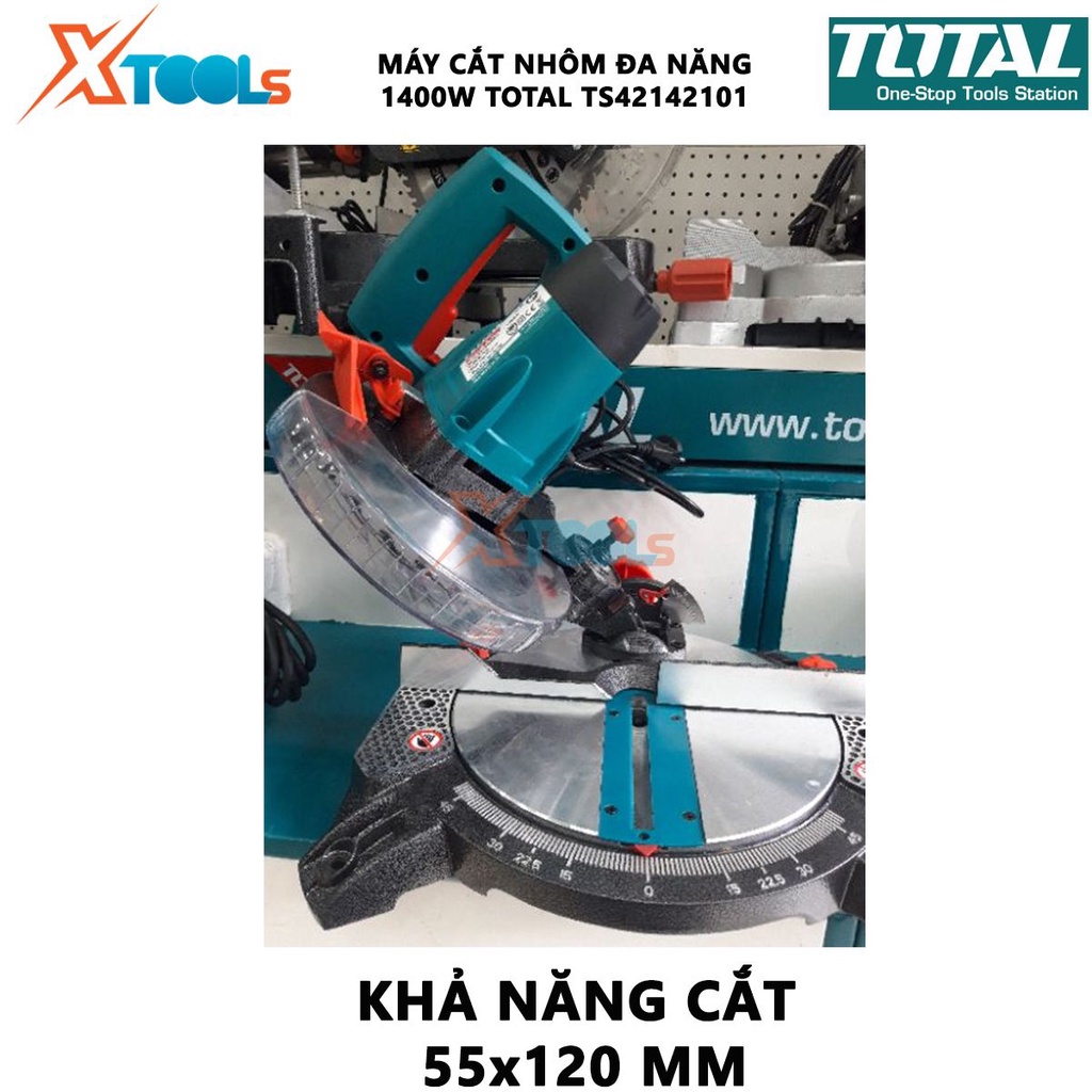 Máy cắt nhôm gỗ đa năng TOTAL TS42142101 Máy cưa đa năng Nguồn vào 1400W Tốc độ không tải 5000rpm cắt cơ khí, vật liệu