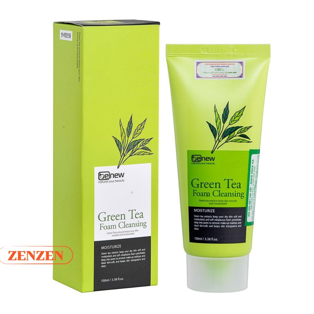 Sữa Rửa Mặt Trà Xanh BENEW Green tea Hàn Quốc 100ml , Sữa Rửa Măt Chính Hãng