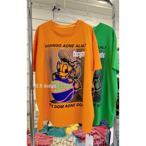Áo phông cotton vịt donal form rộng giấu quần 2 màu cực nổi hàng QCL1