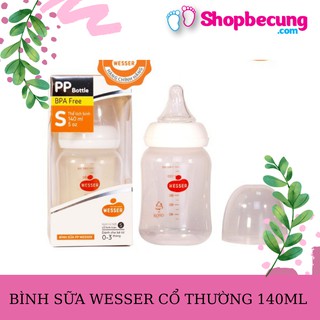 BÌNH SỮA WESSER NANO SILVER CỔ NHỎ 140ML (0 - 3 THÁNG)