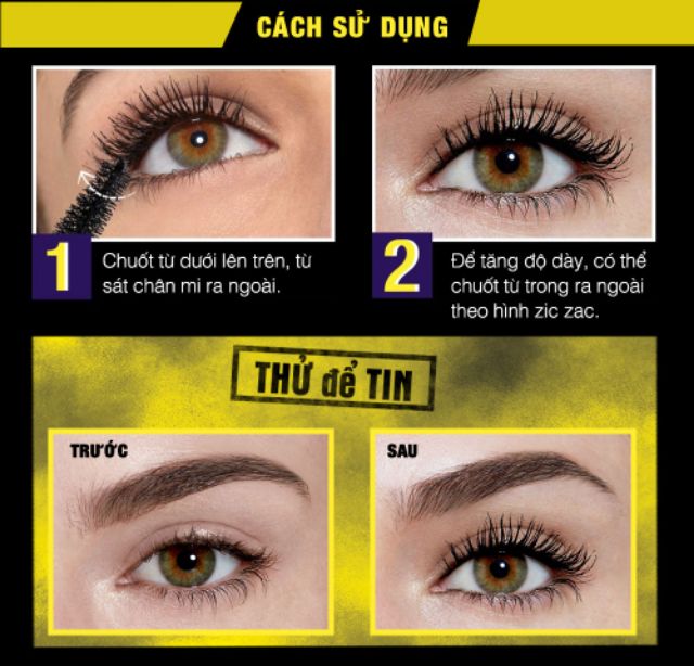 MASCARA MAYBELLINE VÀNG 7X SIÊU DÀY