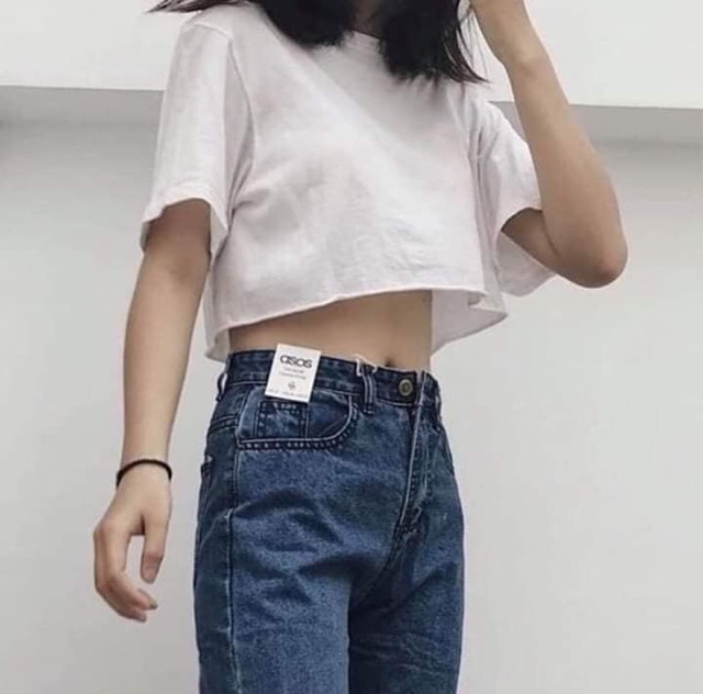 Áo croptop cổ tròn / Áo croptop basic form rộng ( kèm hình thật + video ) | BigBuy360 - bigbuy360.vn