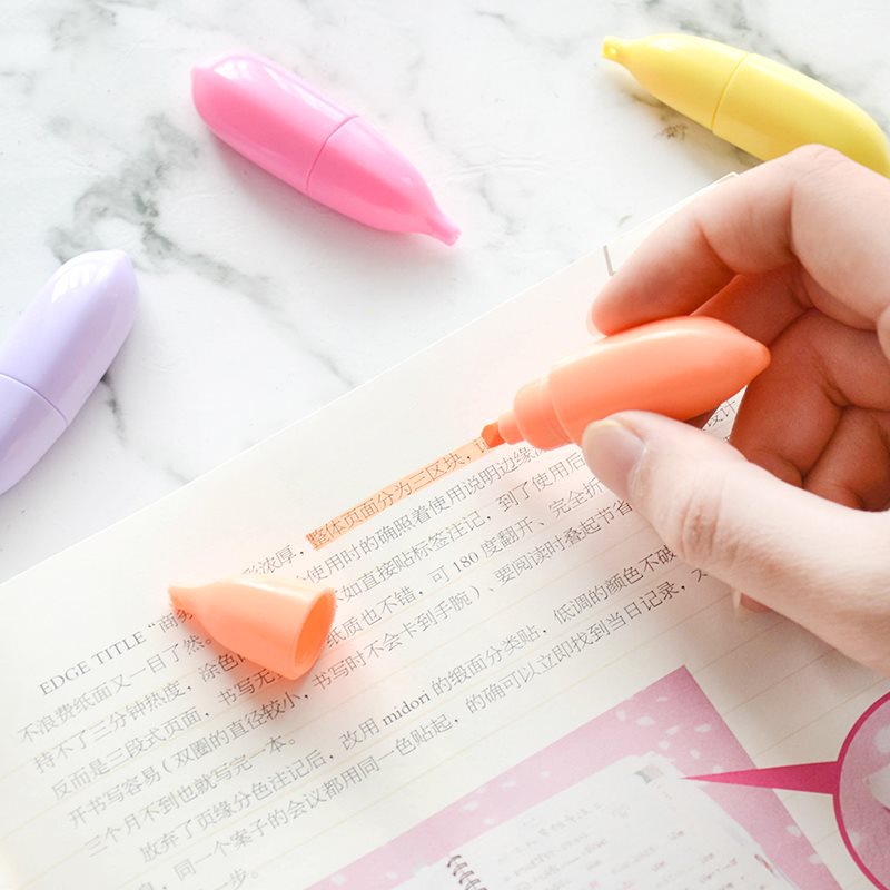 Bộ bút đánh dấu màu nước hình quả chuối sáu màu sắc DIY