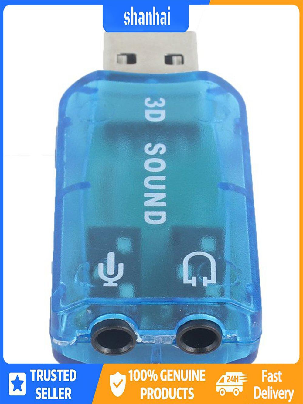 USB 1.1 Mic / Loa Âm thanh vòm Âm thanh vòm 7.1 CH 3D Card âm thanh cho máy tính xách tay PC
