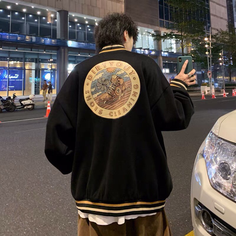 Áo Khoác Bomber Nỉ Bông DIRTY OUT Chất Nỉ Mịn In Đẹp không Phai Form rộng Unisex Nam Nữ Couple | BigBuy360 - bigbuy360.vn