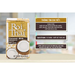 Nước cốt dừa Roi Thai 250ml (Thái Lan)