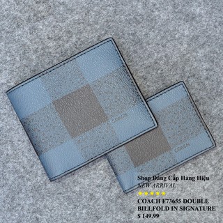 Ví nam Coach F73655 Double Billfold Square Blue