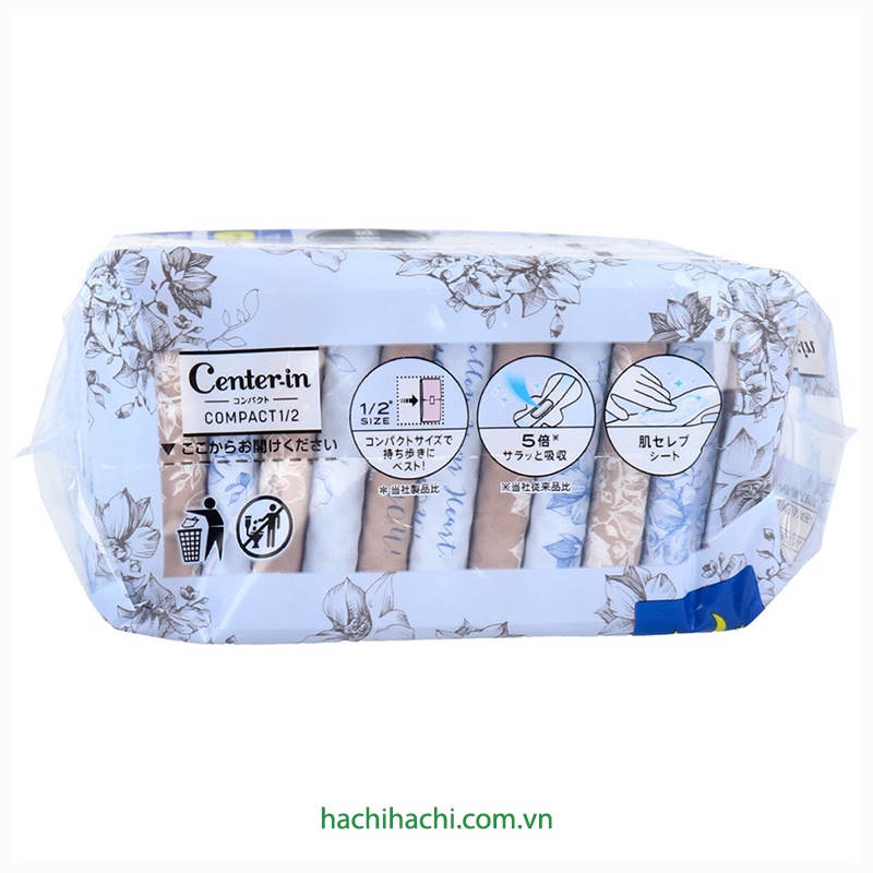 Băng vệ sinh ban đêm Sofy Center In Compact Slim cánh 30.5cm (12 miếng) - Hachi Hachi Japan Shop