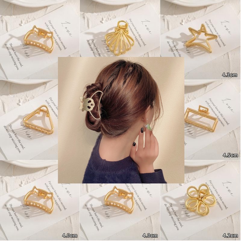 Kẹp Tóc Kim Loại Thiết Kế Đơn Giản Phong Cách Retro Hàn Quốc