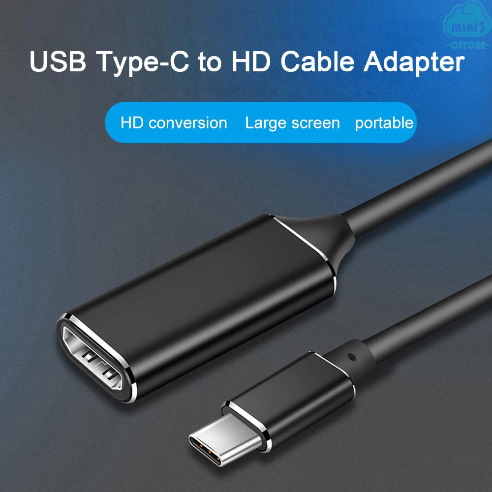 (V06) USB Type-C to HD Cable Adapter 4K 30Hz USB 3.1 to HD Video Converter USB C Male to HD Female for Notebook Smartphone to HDTV Monitor Projector