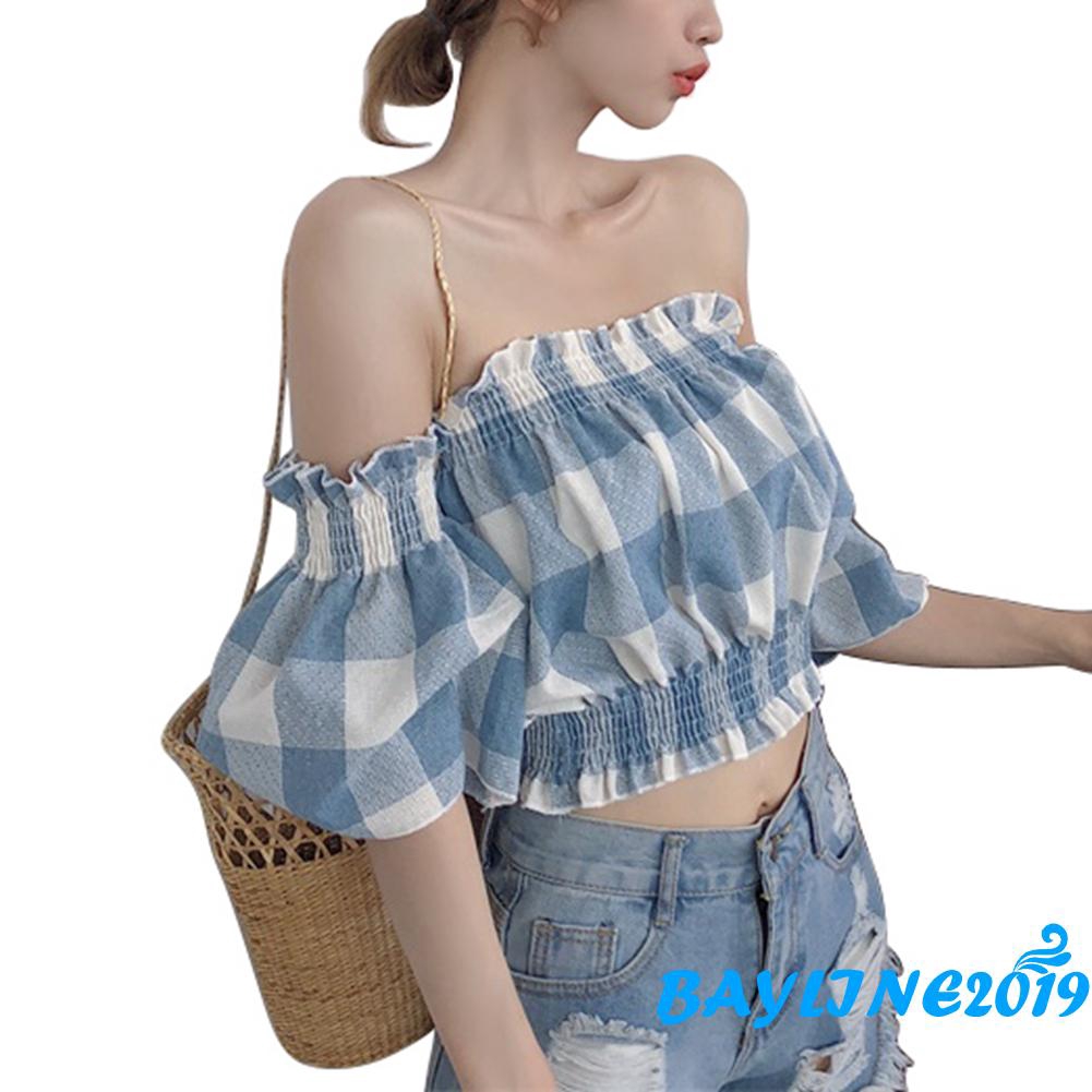 Áo Nữ Trễ Vai Tay Loa Thanh Lịch