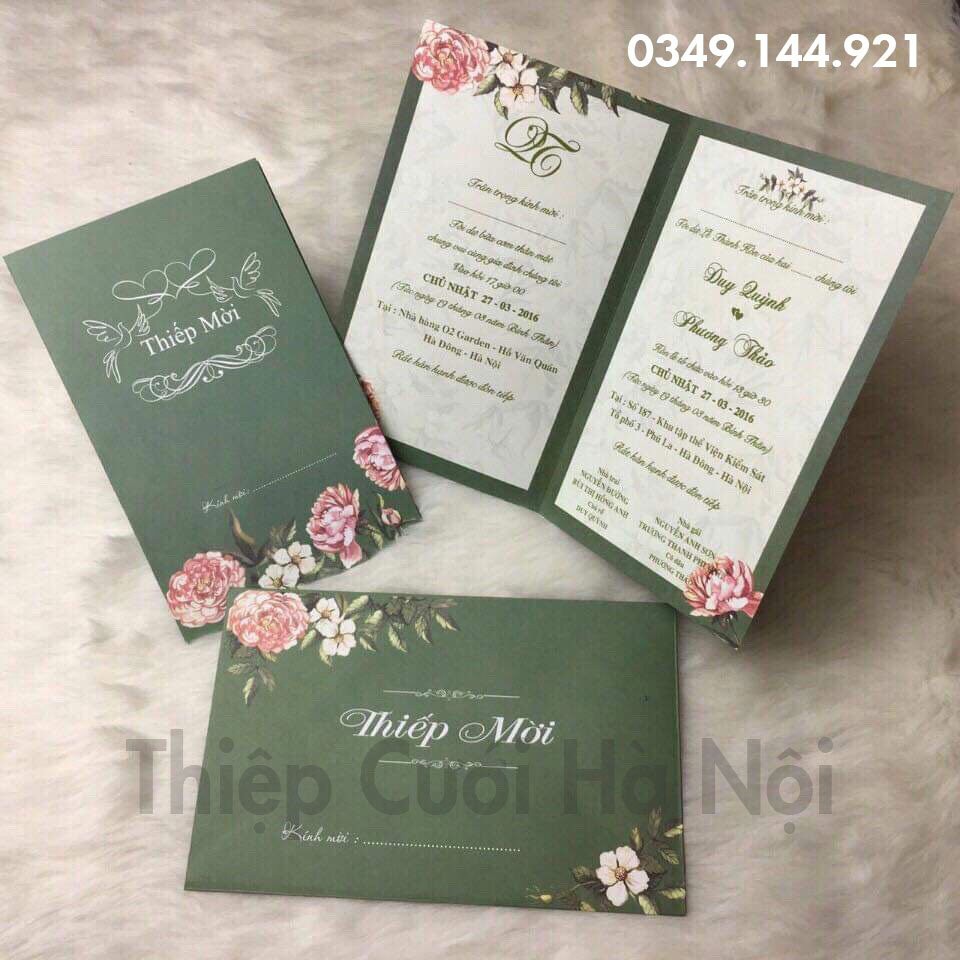 THIỆP CƯỚI ĐẸP - THIỆP CƯỚI GẬP BA  - THIỆP CƯỚI HÀ NỘI - ĐÃ BAO GỒM IN NỘI DUNG