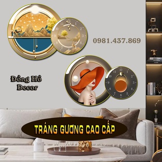 Đồng hồ treo tường decor , tranh đồng hồ tráng gương sang trọng hiện đại ,treo tường kim trôi mẫu đa dạng