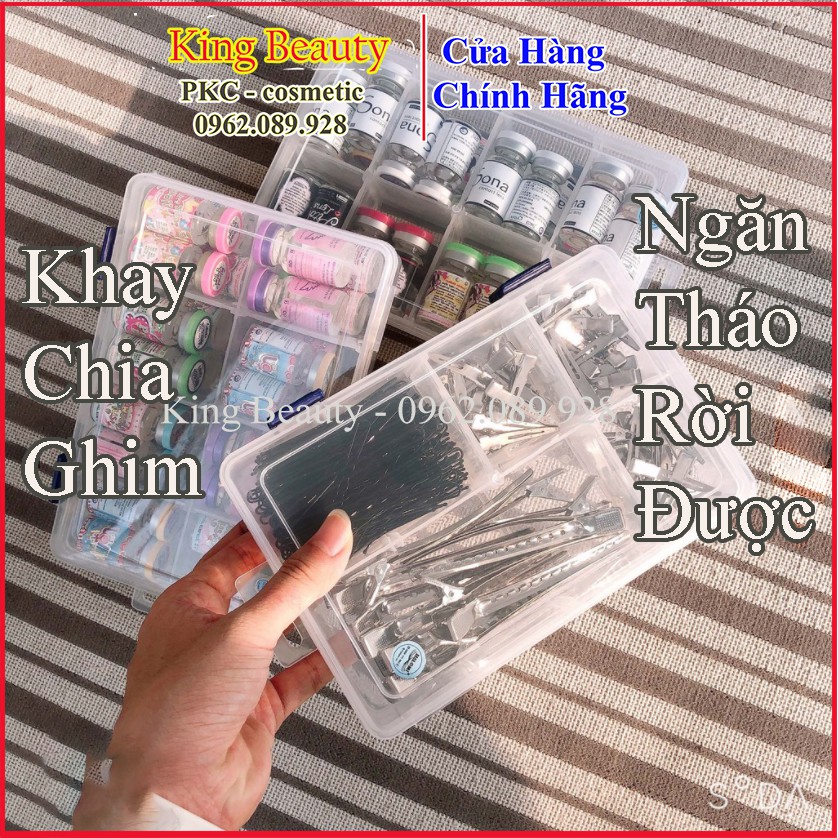 Hộp Nhựa Chia Ghim , Chia Phụ Kiện Tóc , Ngăn Tháo Rời Được ⭐ CÓ VIDEO HÀNG THẬT DO SHOP TỰ QUAY ⭐