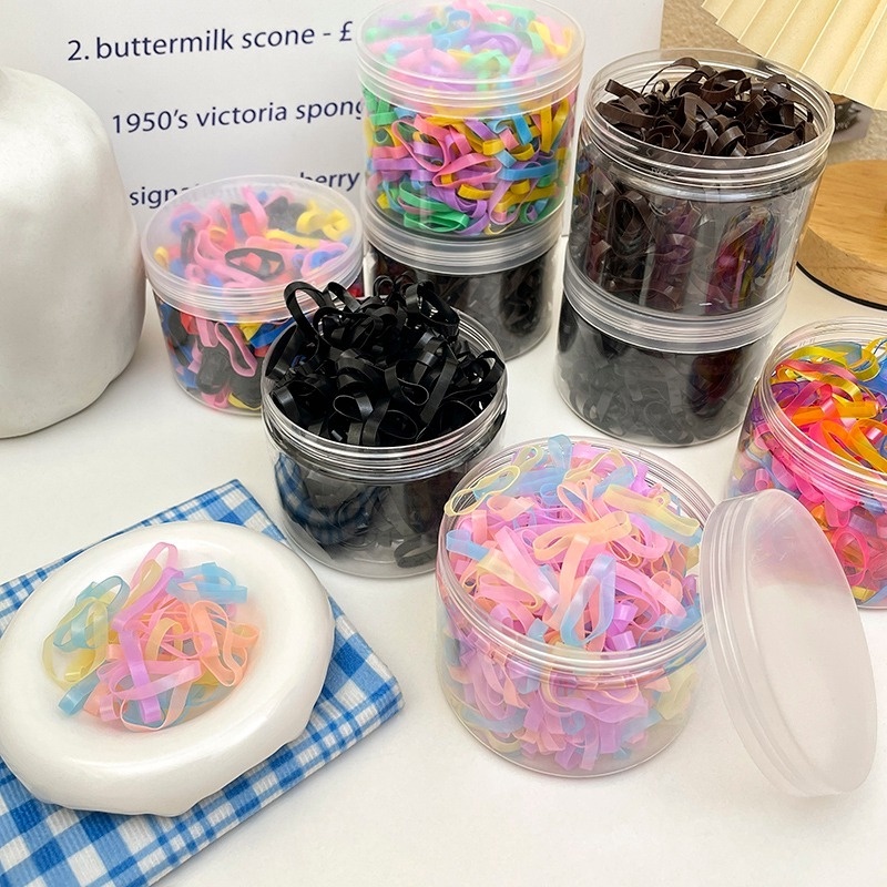 Set 300 Dây Thun Cao Su Dày Co Giãn Dùng Một Lần Độ Đàn Hồi Cao Không Đau Tóc Làm Tóc Dày Thích Hợp Cho Trẻ Em