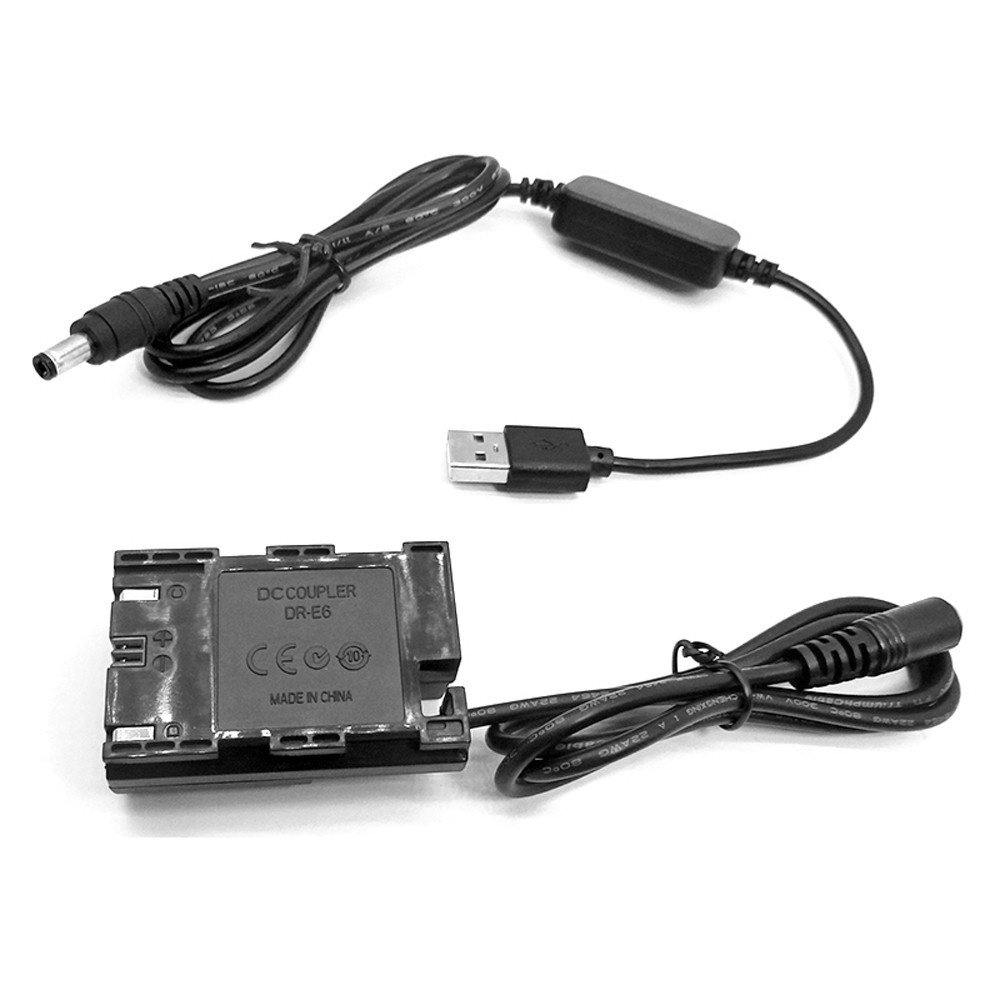 Dây Cáp Sạc Pin 5v Usb Lp E6 E6N Dummy Dr-E6 & Dc Cho Canon Eos 5d Mark Ii Ii Iii Iv 7d Mark Ii