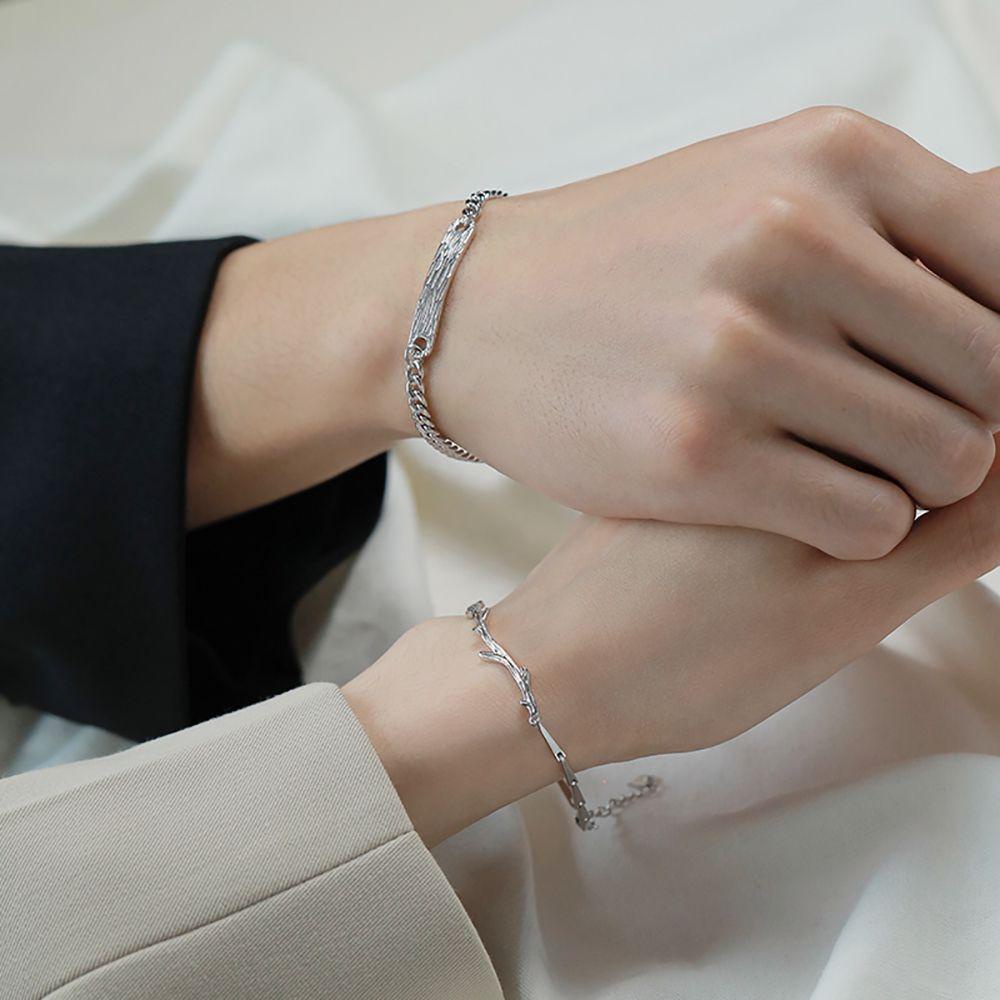 Vòng Đeo Tay Cặp Đôi Bằng Đồng Hình Cành Cây Lãng Mạn Phong Cách Hàn Quốc