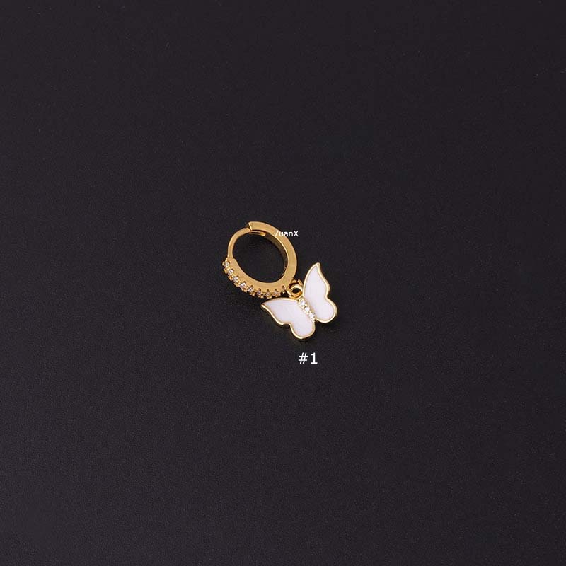 1 Khuyên Tai Hình Bướm Đính Đá Zircon